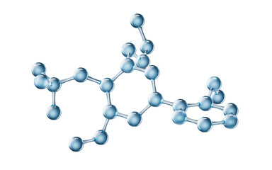 Molecule with biological and chemical concept, 3d rendering.