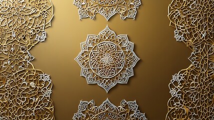 Moon and abstract luxury islamic elements background