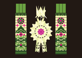 Lamak dan Tamiang , unique Balinese ceremony equipment, Indonesia