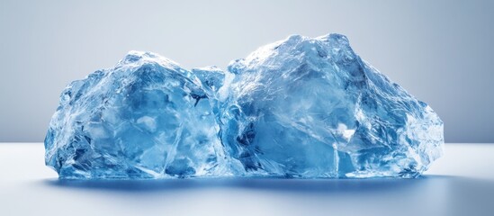 Obraz premium Two chunks of glacial ice on a light background.