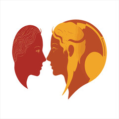  A captivating conceptual artwork featuring the logo of Carl Jung's Anima and Animus symbol