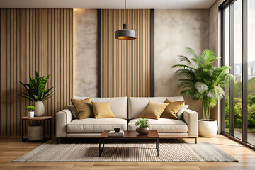 Elegant Minimalist Living Room with Neutral Tones