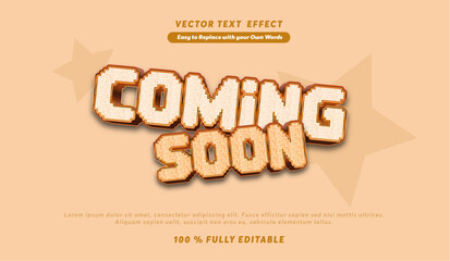 Fototapeta premium Editable text style effect - Coming Soon text style theme. 3d cartoon template style premium vector. 