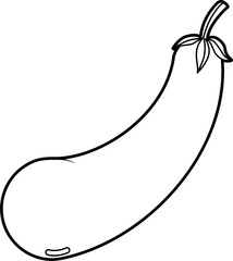 Simple eggplant coloring outline vector