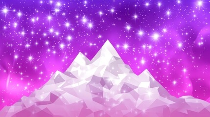 Sparkling Night Sky Over Crystal Mountains