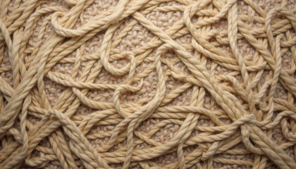 Jute Rope and Coarse Fabric Texture