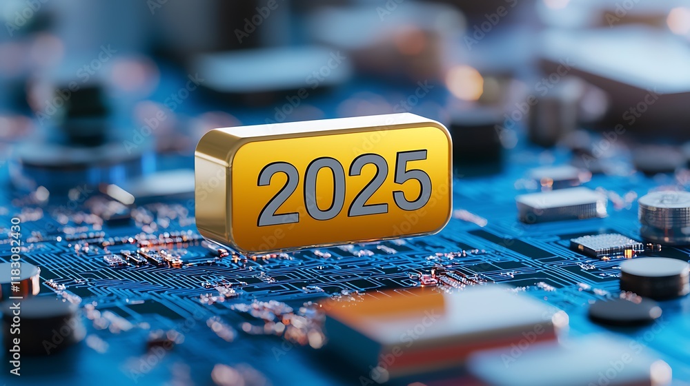 Poster conceptual image depicting the futuristic advancement and growth of financial technology represented