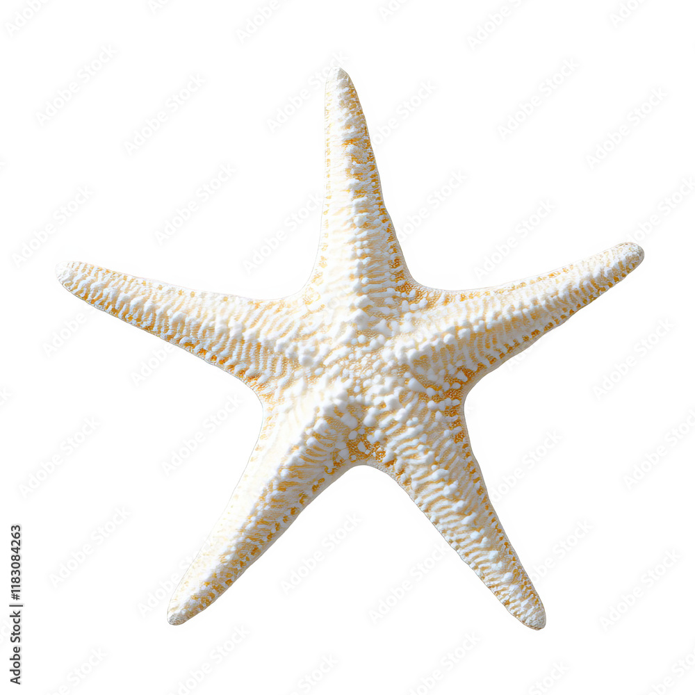 Poster white starfish on clean white background with no shadows for versatile use in design projects