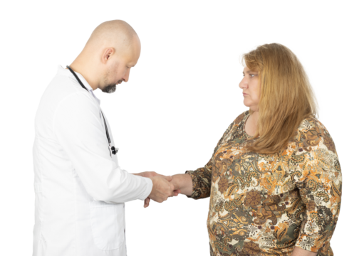Checking female patient’s pulse during routine medical examination