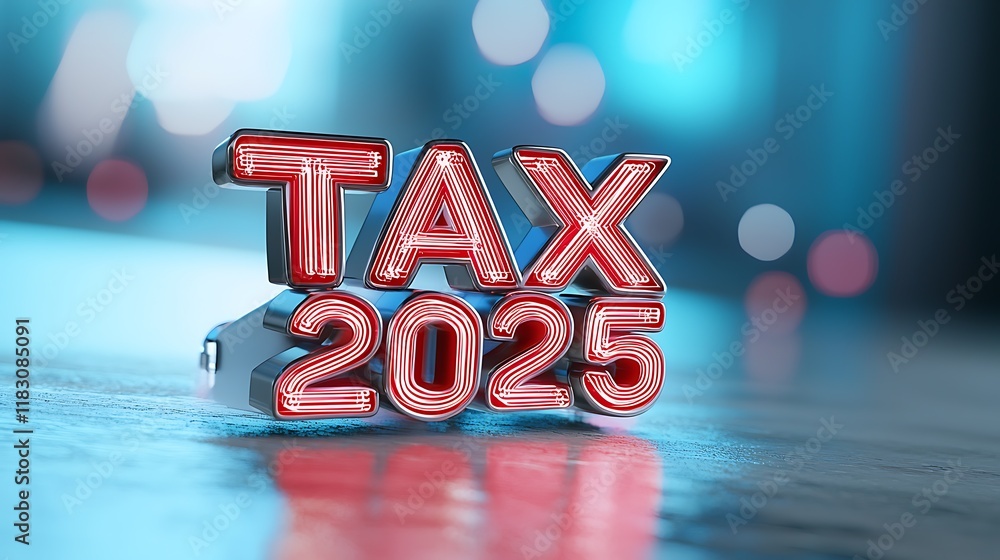 Aufkleber bold metallic visual representation of the future financial technology concept related to tax reform