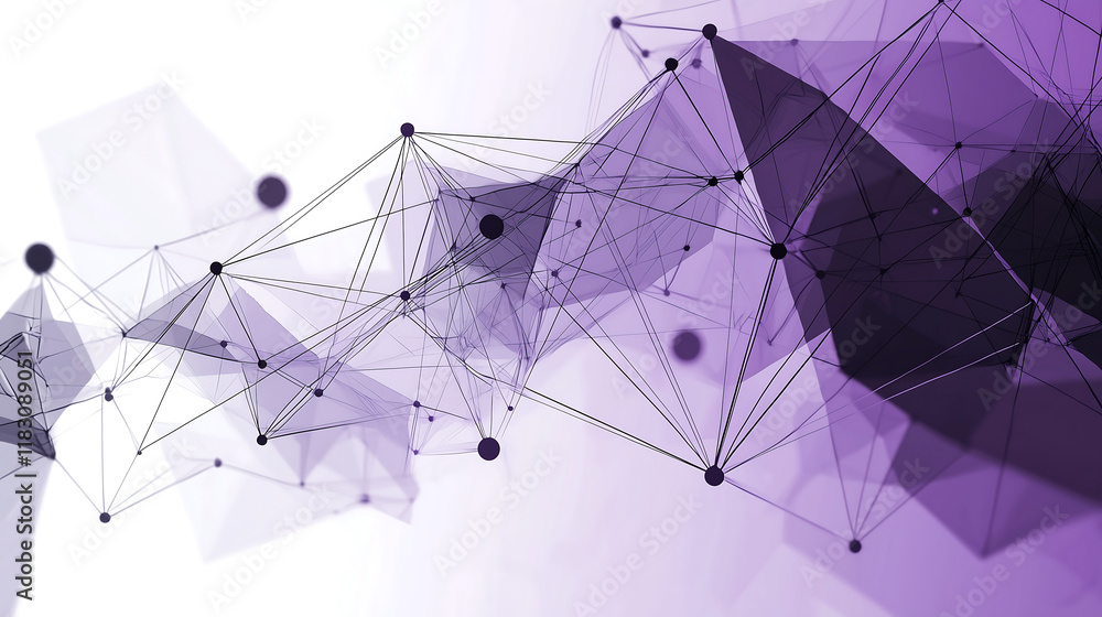 Aufkleber abstract geometric purple network design with futuristic structure and digital connections