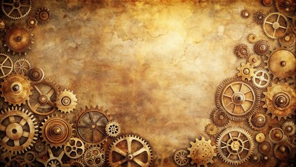 Naklejka premium Antique Gearwork Background A Vintage Mechanical Design Element