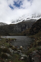 landscape with lake and mountains