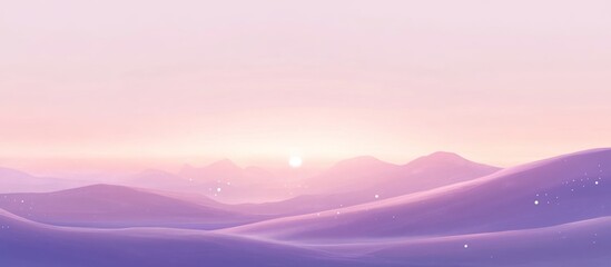 Obraz premium Soft pink sunrise over rolling hills.