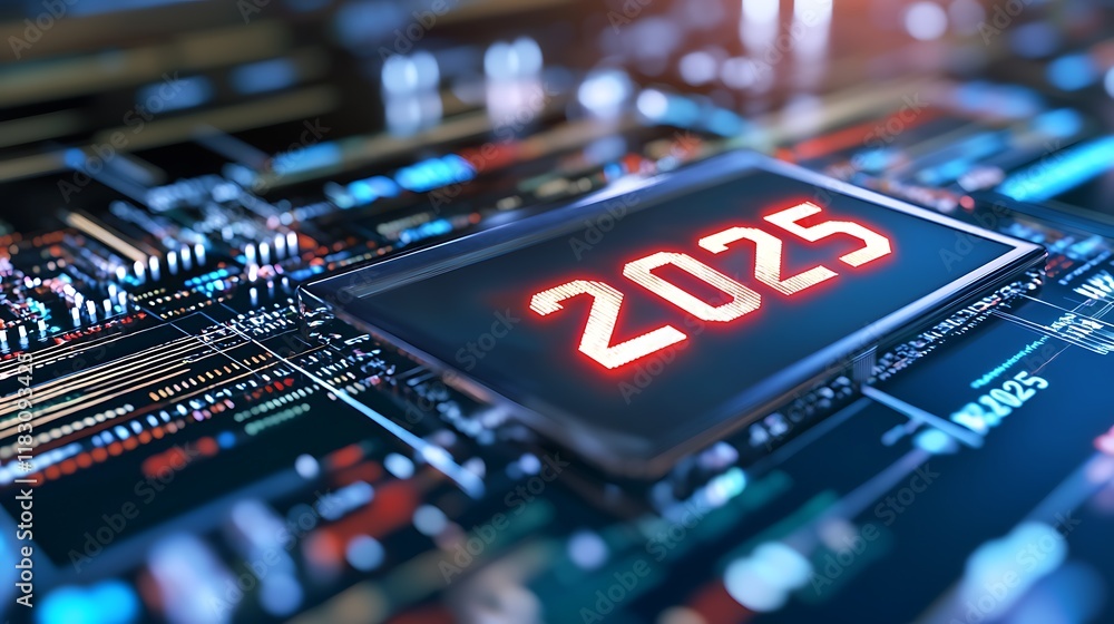 Poster futuristic holographic matrix with radiant tax 2025 projection showcasing a dynamic digital backdrop