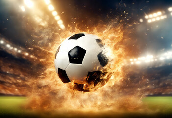 Fototapeta premium exploding modern design ball signs flames sport speed symbol black glowing