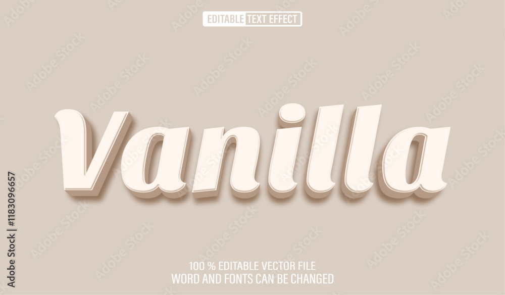 Fototapete editable 3d text style effect - vanilla text effect template