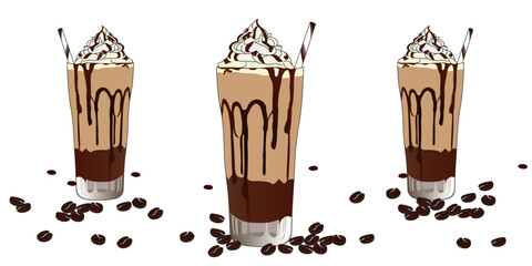 Iced Mocha Frappuccino vector design eps 4