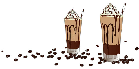 Iced Mocha Frappuccino vector design eps 3