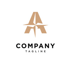 Letter A Compass Logo Icon Vector