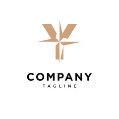 Letter Y Compass Logo Icon Vector