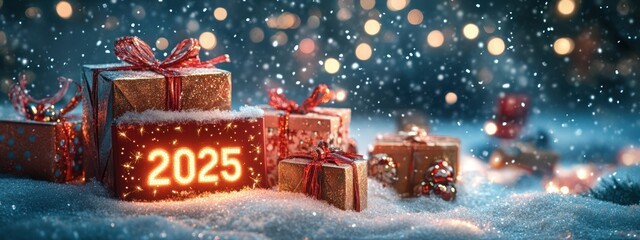 Festive 2025 Gifts in Snowy Winter Wonderland