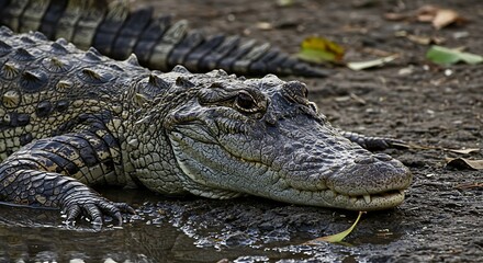 Obraz premium Powerful Crocodile Close up Reptile Wildlife Nature Photography