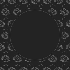 donut icon frame. doodle donut circle frame. hand drawn donut frame background. donut icon background