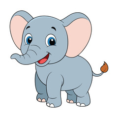 Naklejka premium A Cute Cartoon Elephant Illustration