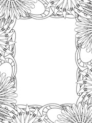 All these designs are hand-drawn and unique 
Beautiful Flowers Border black and white illustration for adult coloring book,
This is a printable Beautiful Zentangle Coloring page for KDP Interior,