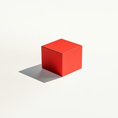 red cube on white background