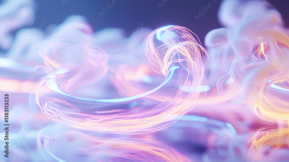 Aufkleber dynamic colorful smoke swirls with neon hues create mesmerizing visual effect
