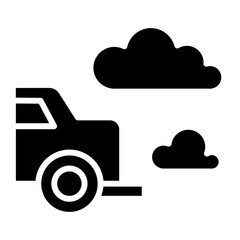 Car smoke icon in glyph style