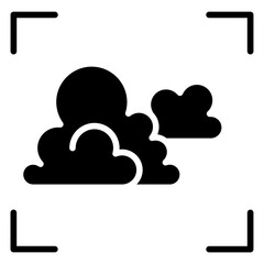 Air pollution icon in glyph style