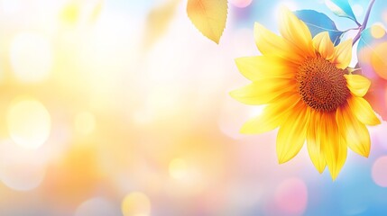 Obraz premium Sunny Sunflower Blossom, Bright Summer Background