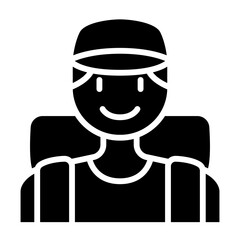 Backpacker icon in glyph style