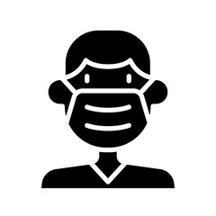 Sick Man, Fever, Patient, ill icon in glyph style