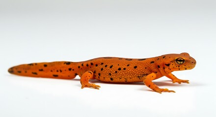 Fototapeta premium Orange Spotted Newt Close Up Amphibian Reptile Wildlife