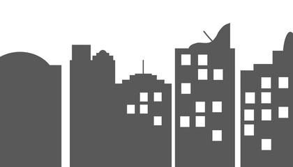 Silhouette of City Skyline Graphic Illustration
