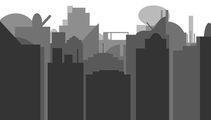 Silhouette of City Skyline Graphic Illustration