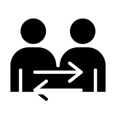 Human resource management icon in glyph style