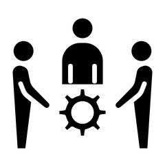 Teamwork icon in glyph style