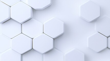 Fototapeta premium Clean Minimalist 3D Render: Hexagon Pattern Mockup Background. AI Generated