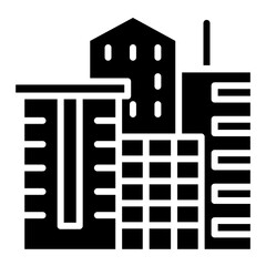 Buildings icon in glyph style