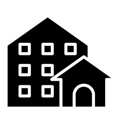 Accommodation icon in glyph style
