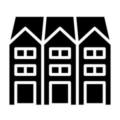 Commercial building icon in glyph style