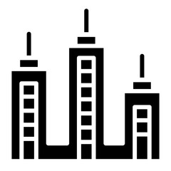 Office building icon in glyph style