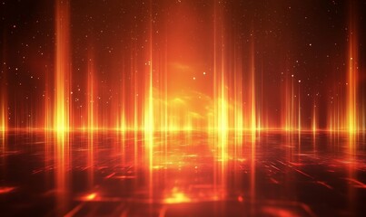 Fototapeta premium Abstract golden red gradient background, neon reflections texture, event flyer, vibrant transitions, Generative AI