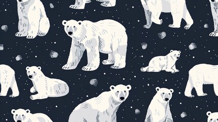 arctic animal seamless pattern wallpaper