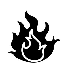 Fire icon in glyph style